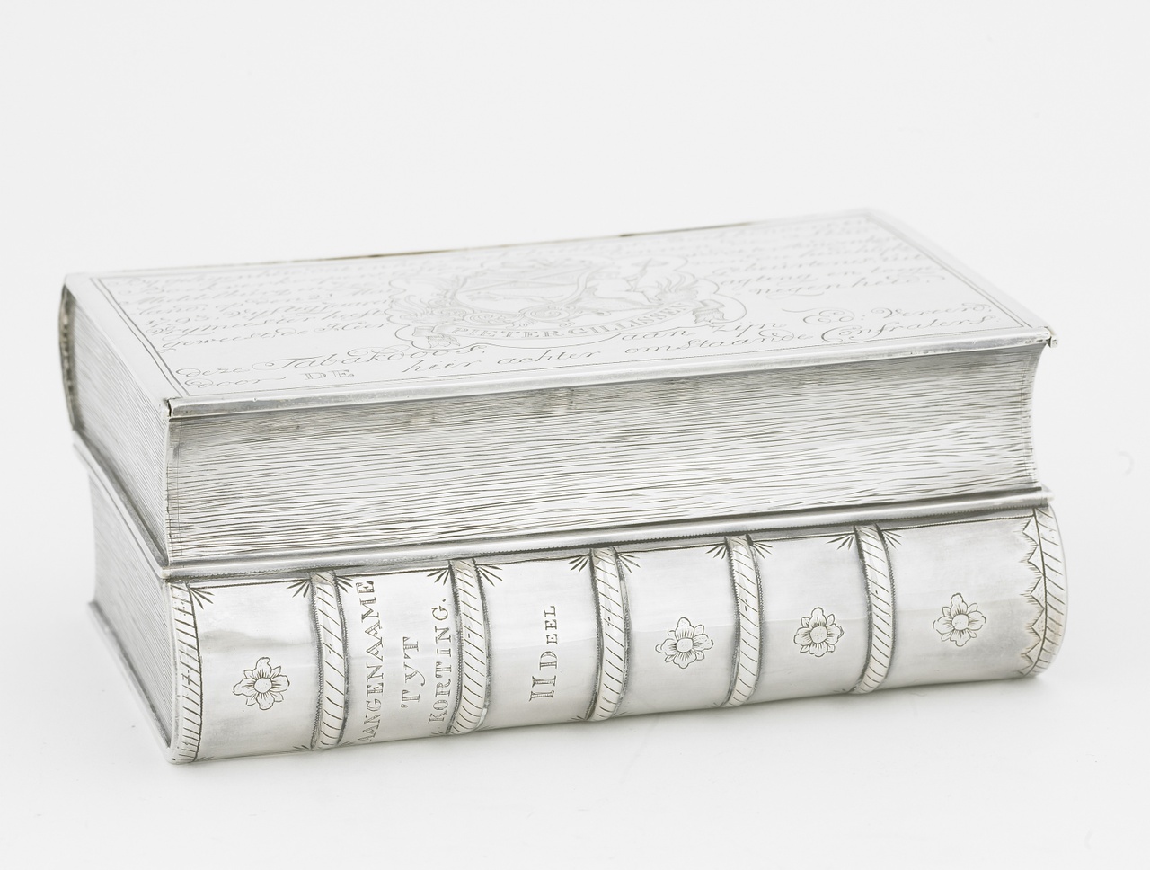 Zilveren tabaksdoos in boekvorm, Leendert Jacobus Leendertsen
