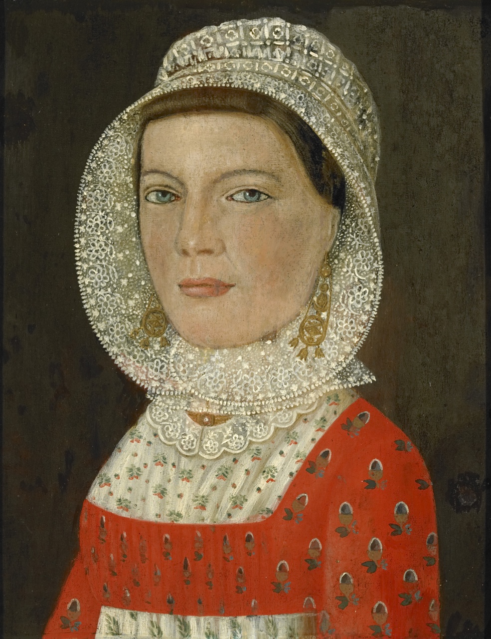 Portret van een vrouw in Cadzandse dracht, Anoniem