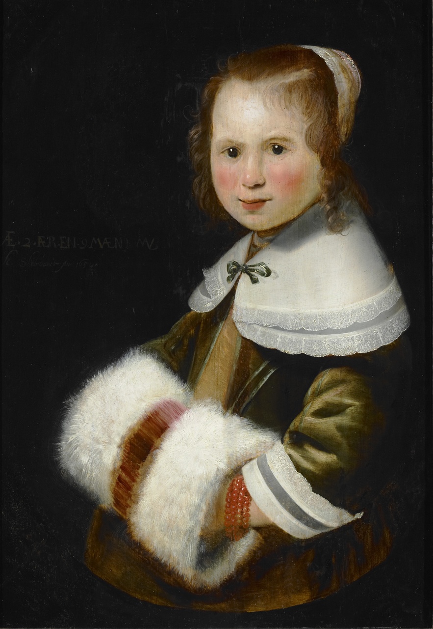 Portret van meisje met mof, Karel Slabbaert