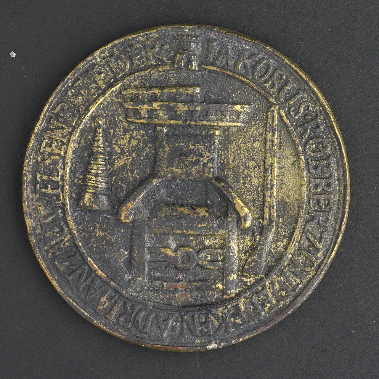 Gildepenning van de draaiers, witwerkers, blokmakers, spaanse stoelenmakers, laden- en borstelmakers, 1709