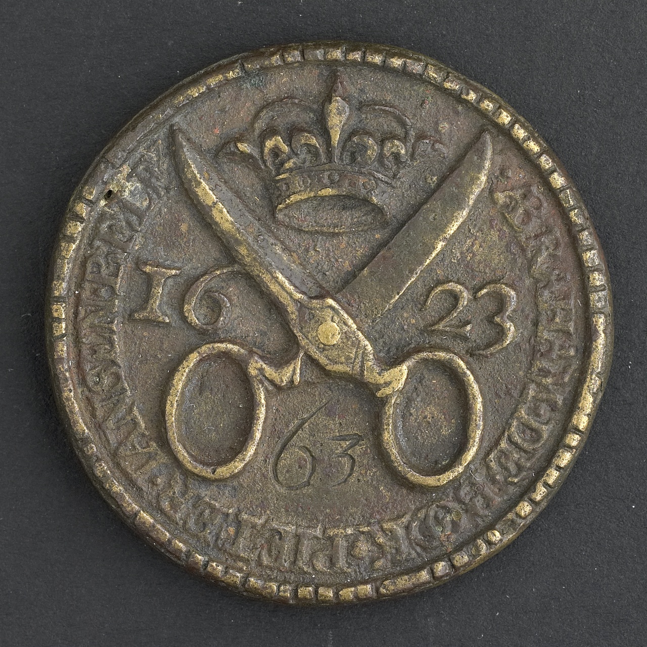 Gildepenning van het kleermakersgilde te Middelburg