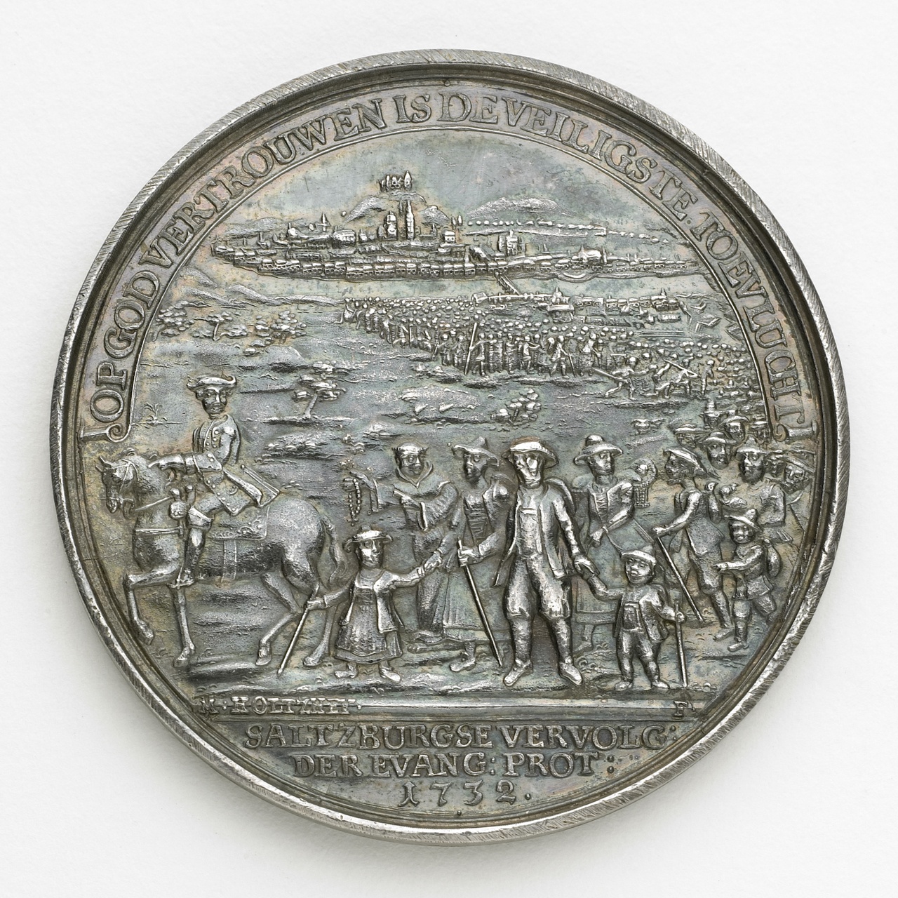 Penning op het vertrek van de Salzburgers naar Nederland, 1732, M. Holtzhey
