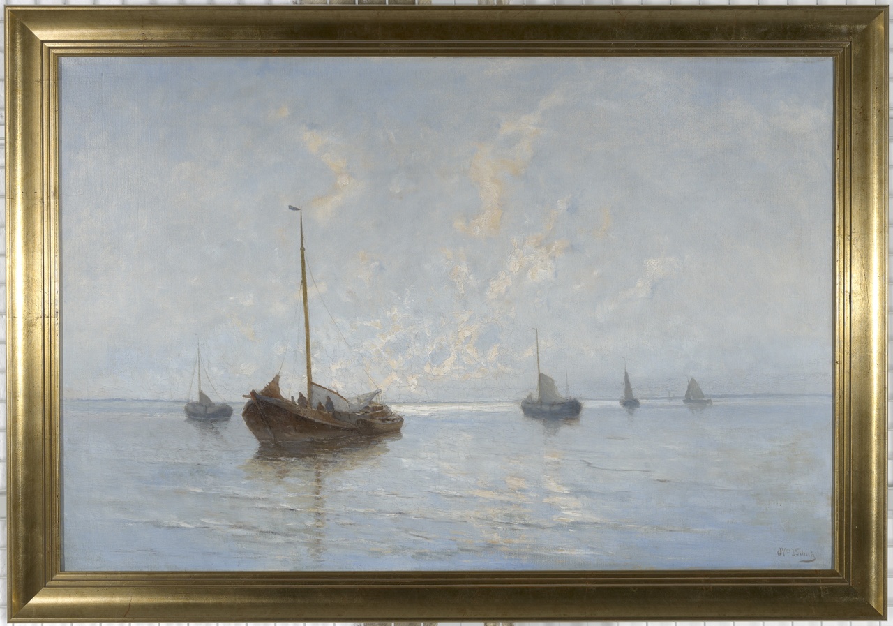 Vissersboot voor anker, Willem Johannes Schütz
