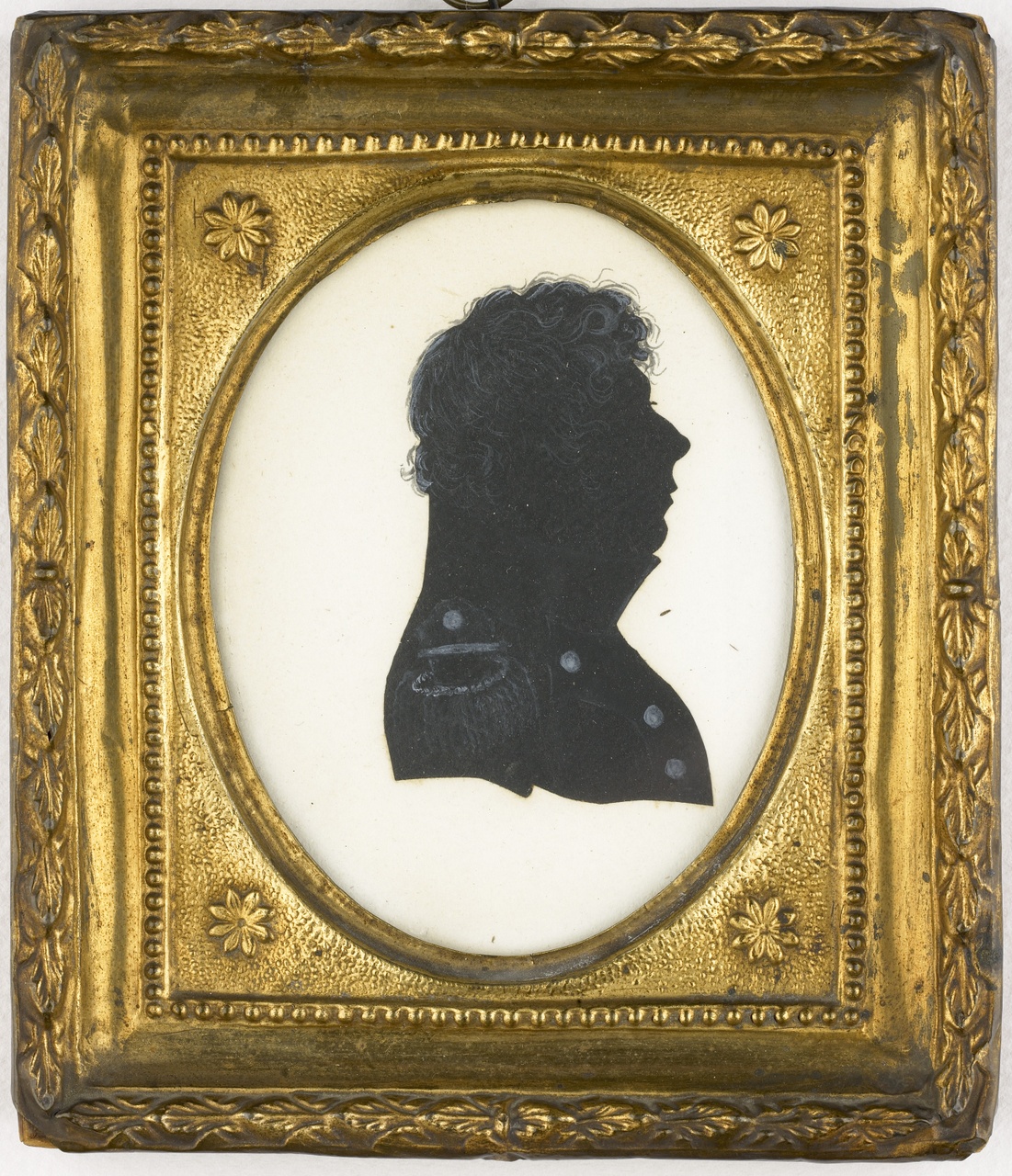 Miniatuur knipsel met portret en profil van P.J. Ackermans