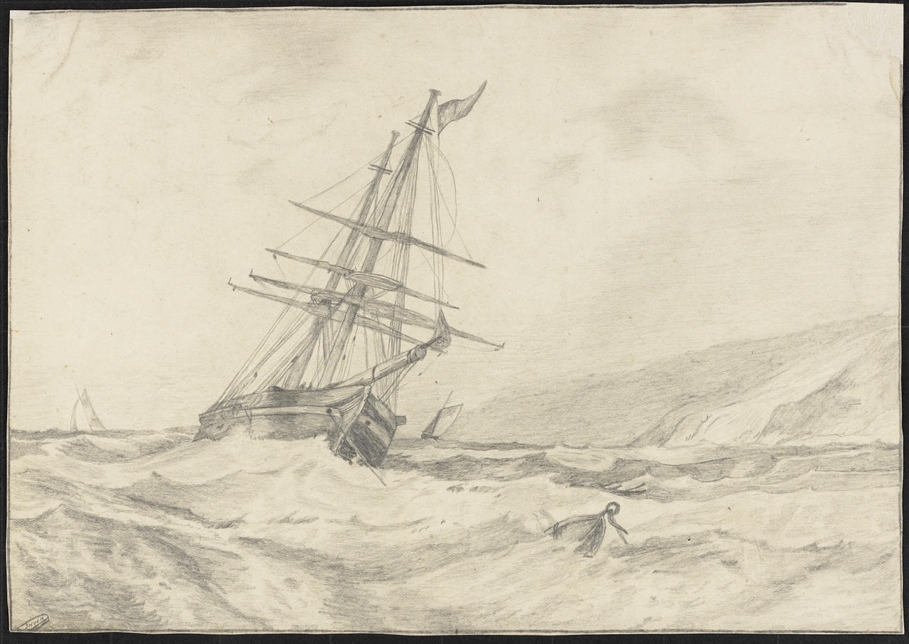 Schip op zee, Johannes Hendrik van der Harst