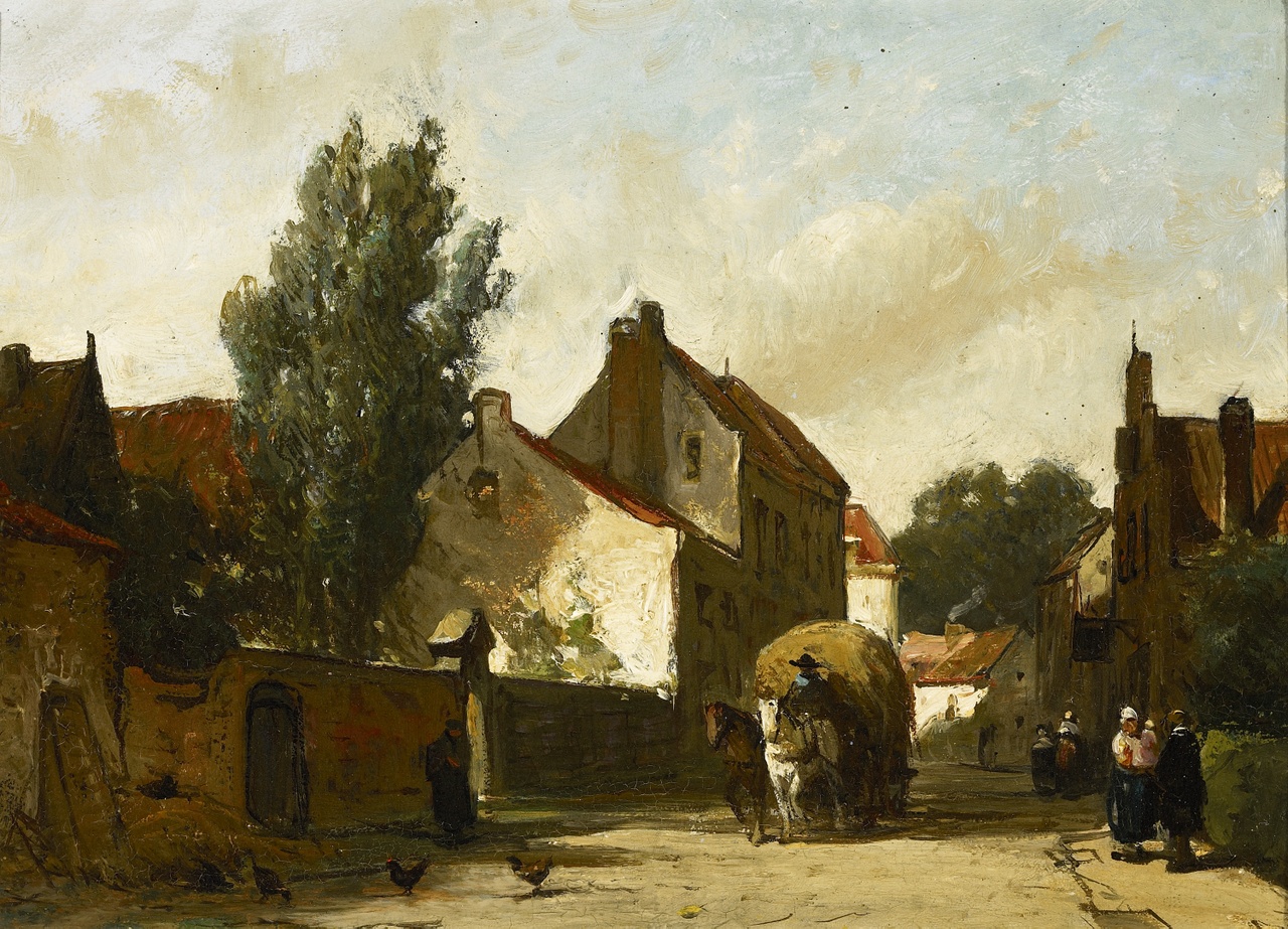 Aan de ingang van het dorp, Johannes Bosboom
