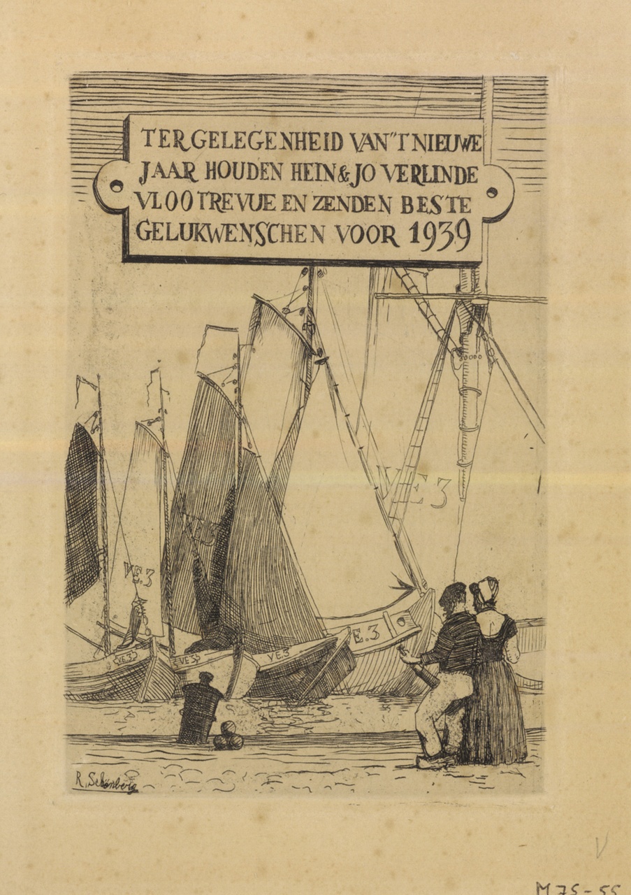 Nieuwjaarskaart van Hein en Jo Verlinde, Rudolf Schönberg