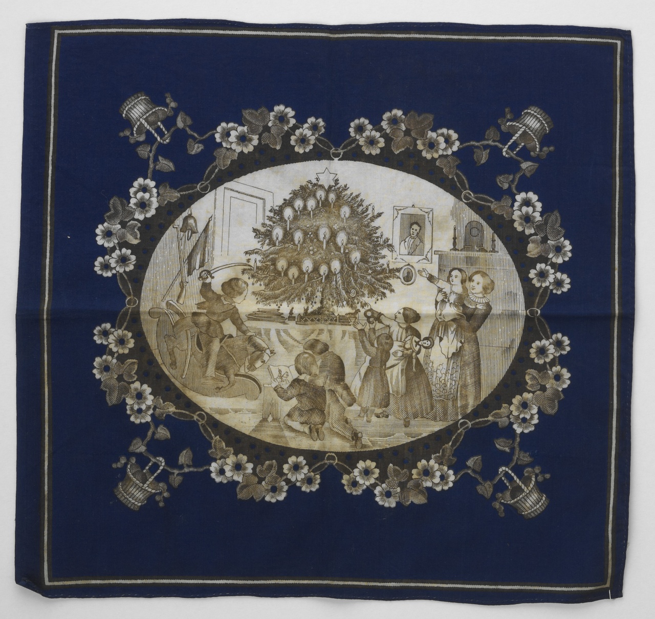 Spelerieërs neusdoek met kerstscène