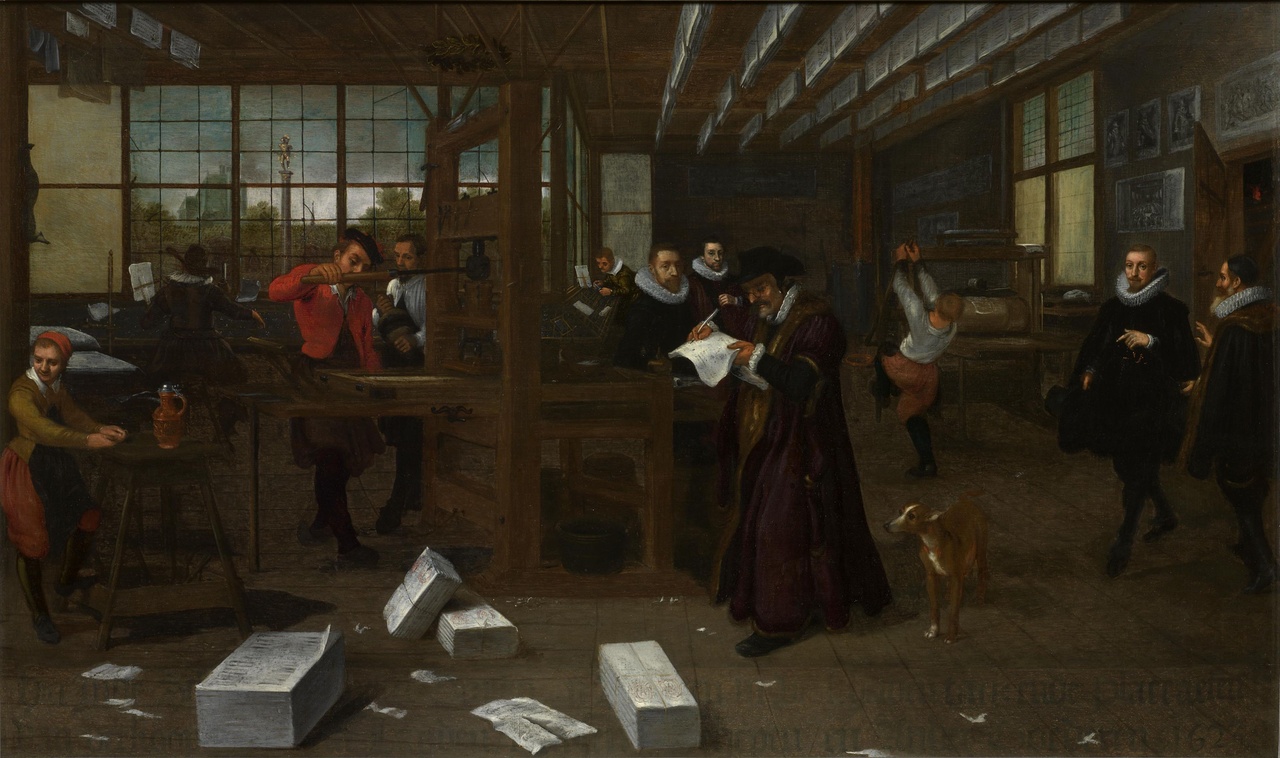 Adriaen van de Venne Uithangbord winkel gebroeders Van de Venne 1623 Particuliere collectie.jpg