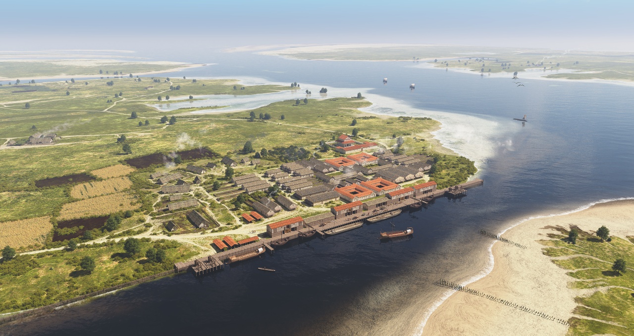 De Romeinse Scheldehaven Ganuenta met Nehalenniatempel bij Colijnsplaat Mikko Robert en RMO Leiden.jpg