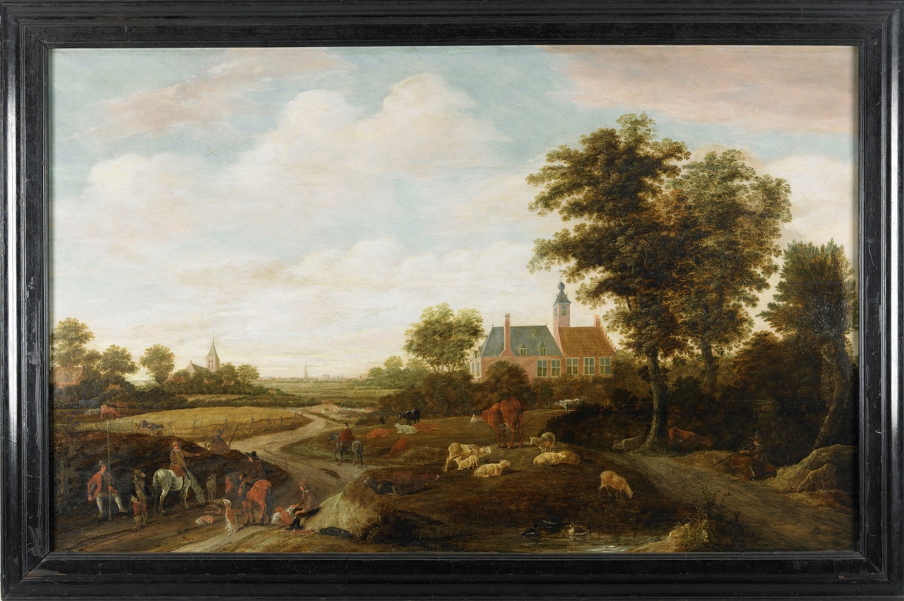 Jachthuis Ter Linde onder Ritthem, Laurens Bernards, 1644, olieverf op paneel